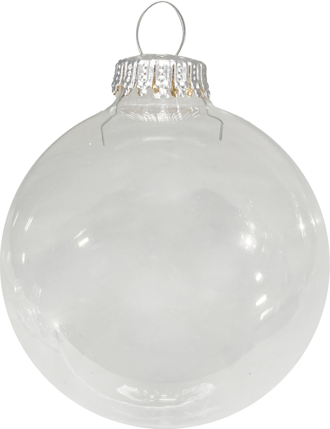 Glass Christmas Tree Ornaments - 80mm / 3.25" [4 Pieces] Designer Balls from Christmas By Krebs Seamless Hanging Holiday Decor (Clear)