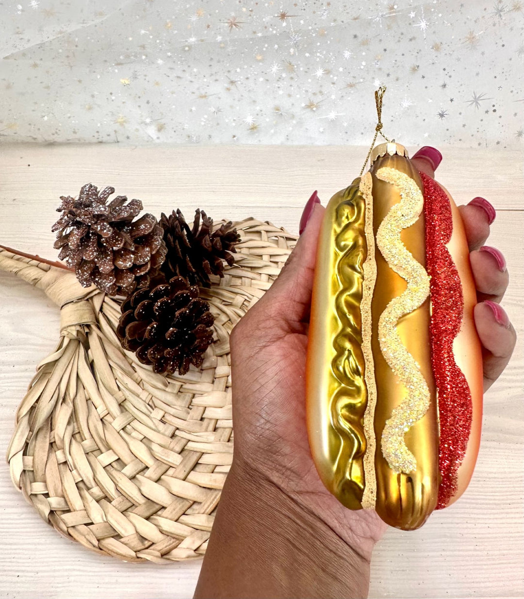 Christmas By Krebs Blown Glass  Collectible Tree Ornaments (5.25" Hot Dog)