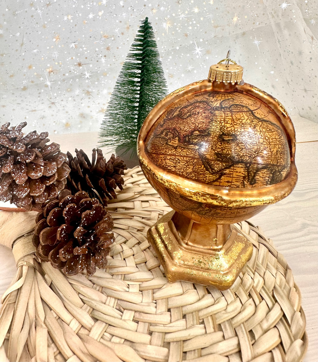 Christmas By Krebs Blown Glass  Collectible Tree Ornaments  (4.25" Old World Globe)