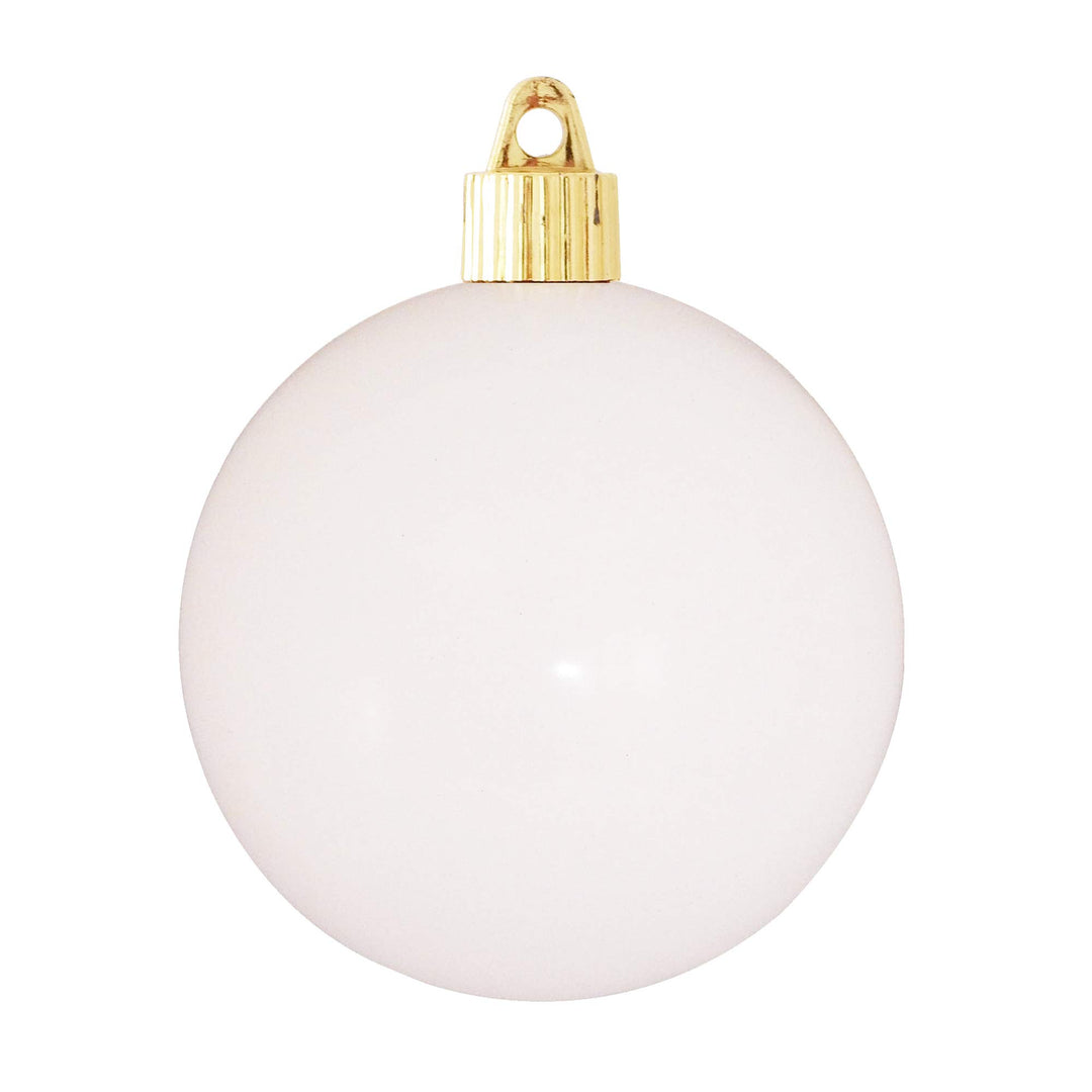 Christmas By Krebs 3 1/4" (80mm) Shiny Pure White [8 Pieces] Solid Commercial Grade Indoor and Outdoor Shatterproof Plastic, UV and Water Resistant Ball Ornament Decorations