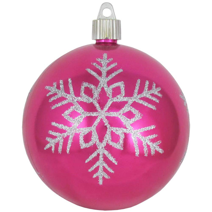Christmas By Krebs 4" (100mm) Ornament [4 Pieces] Commercial Grade Indoor and Outdoor Shatterproof Plastic, Water Resistant Ball Decorated Ornaments