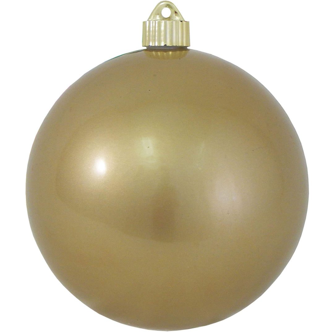 Christmas By Krebs 6" (150mm) Candy Gold [2 Pieces] Solid Commercial Grade Indoor and Outdoor Shatterproof Plastic, UV and Water Resistant Ball Ornament Decorations