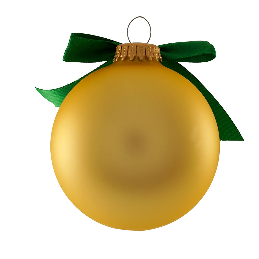 3 1/4" Gold Glass Ornament with Teacher