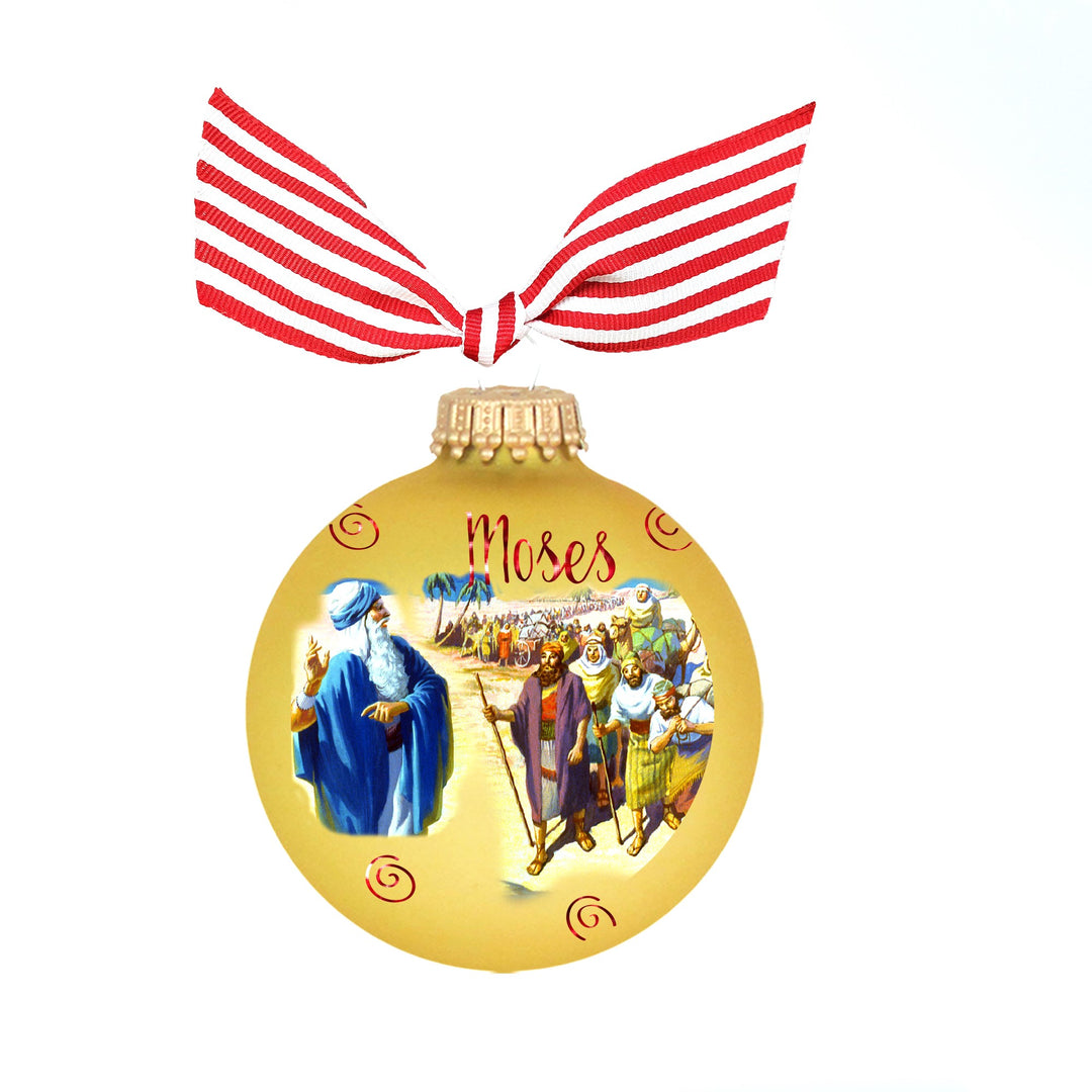 3 1/4" Collectable Bible Hero Glass Ornament Made in USA | Hugs Special Occasions Keepsake Gifts |  (HUGS Bible Hero - Moses)