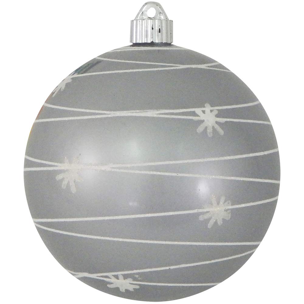 Christmas By Krebs 6" (150mm) Ornament, [2 Pieces], Commercial Grade Indoor and Outdoor Shatterproof Plastic, Water Resistant Decorated Ball Shape Ornament Decorations
