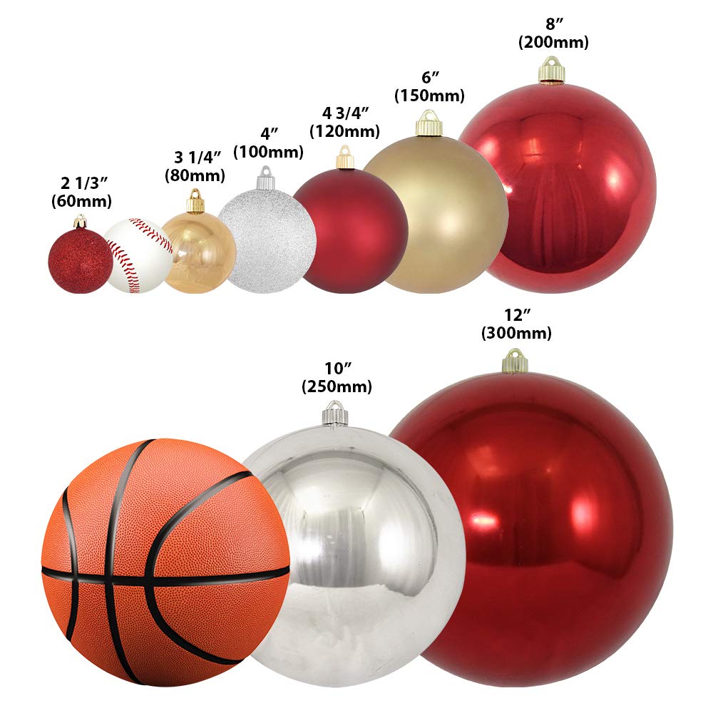 Christmas By Krebs 8" (200mm) Commercial Grade Indoor Outdoor Moisture Resistant Shatterproof Plastic Reflector Ornament (Sonic Red Reflector)
