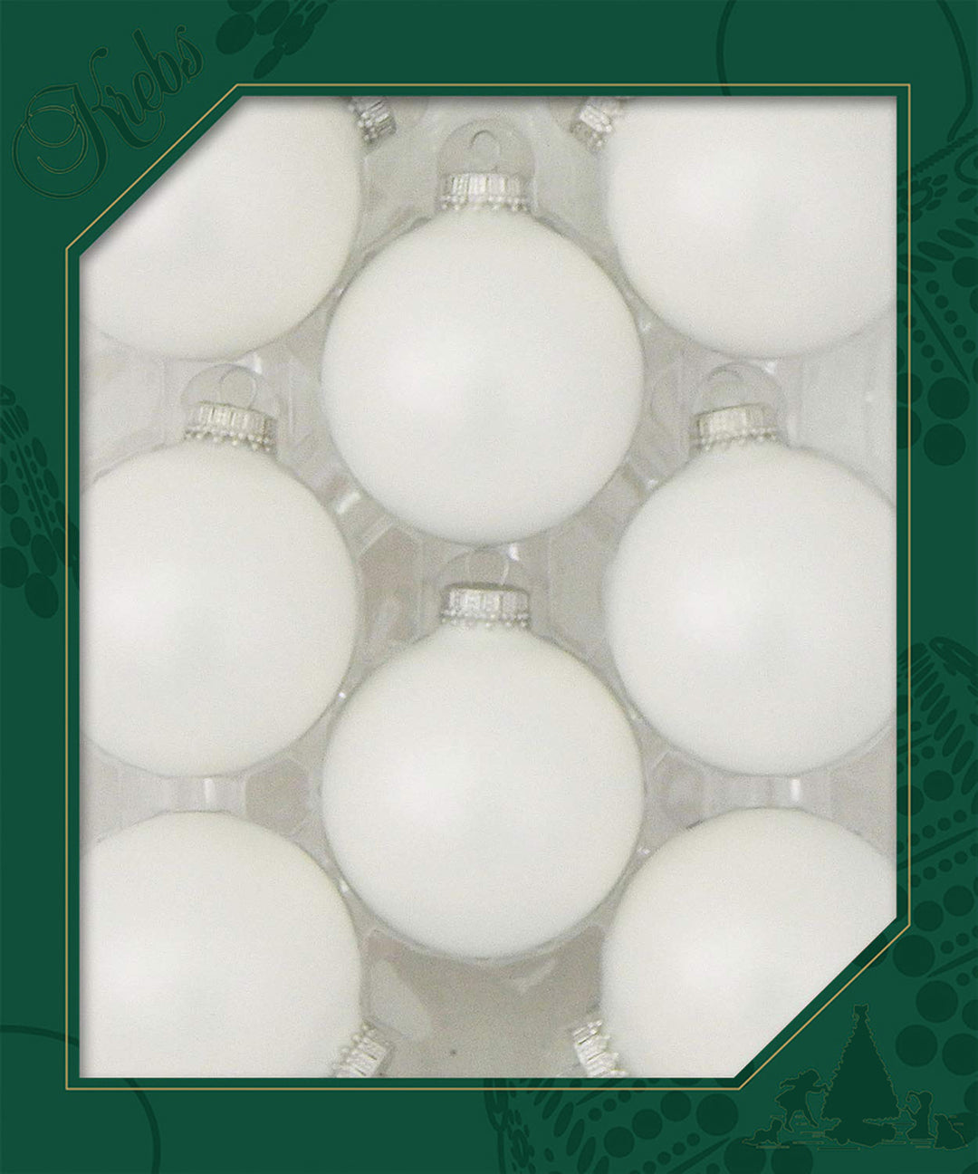 Glass Christmas Tree Ornaments - 67mm / 2.63" [8 Pieces] Designer Balls from Christmas By Krebs Seamless Hanging Holiday Decor (White Satin)