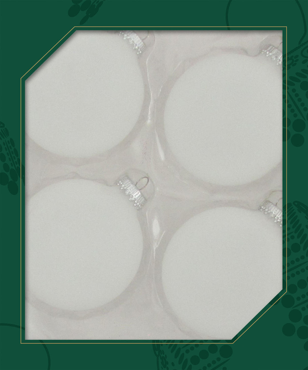Glass Christmas Tree Ornaments - 80mm / 3.25" [4 Pieces] Designer Balls from Christmas By Krebs Seamless Hanging Holiday Decor (Frost Silver Cap)