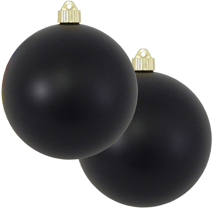 Christmas By Krebs 6" (150mm) Velvet Soot Black [2 Pieces] Solid Commercial Grade Indoor and Outdoor Shatterproof Plastic, UV and Water Resistant Ball Ornament Decorations