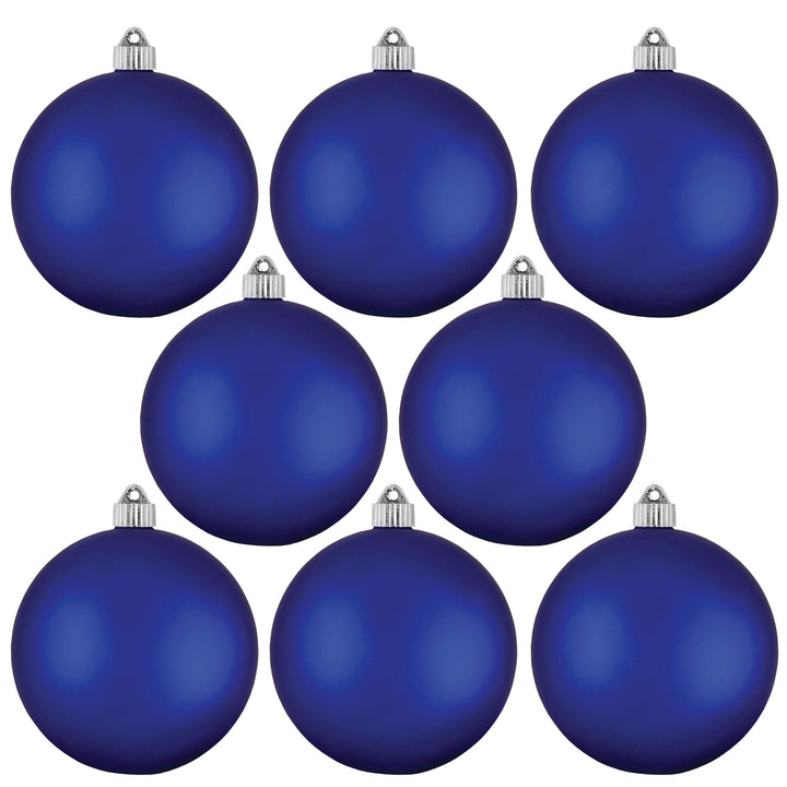 Christmas By Krebs 3 1/4" (80mm) Regal Blue [8 Pieces] Solid Commercial Grade Indoor and Outdoor Shatterproof Plastic, UV and Water Resistant Ball Ornament Decorations
