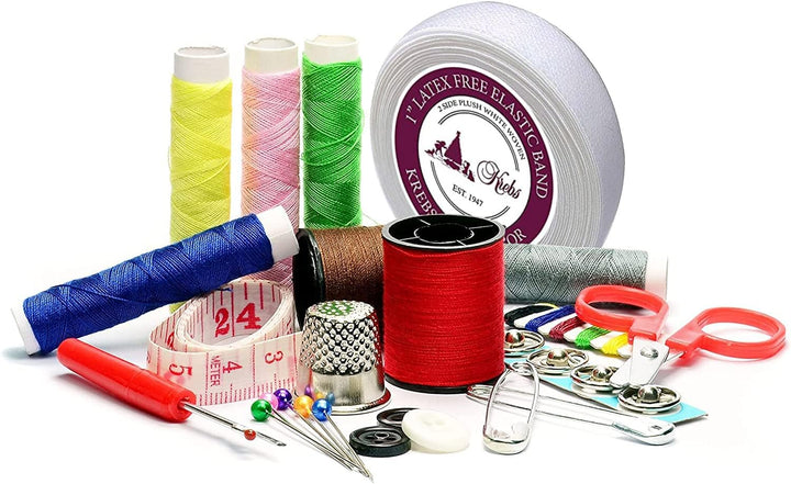 Krebs Elastic Bands, Plush 2 Sides White Woven Latex Free 1" Wide | Made in the United States (12 Yards)