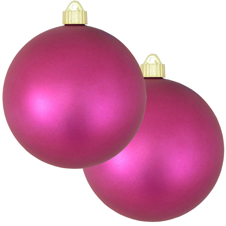 Christmas By Krebs 6" (150mm) Velvet Glamour Pink [2 Pieces] Solid Commercial Grade Indoor and Outdoor Shatterproof Plastic, UV and Water Resistant Ball Ornament Decorations