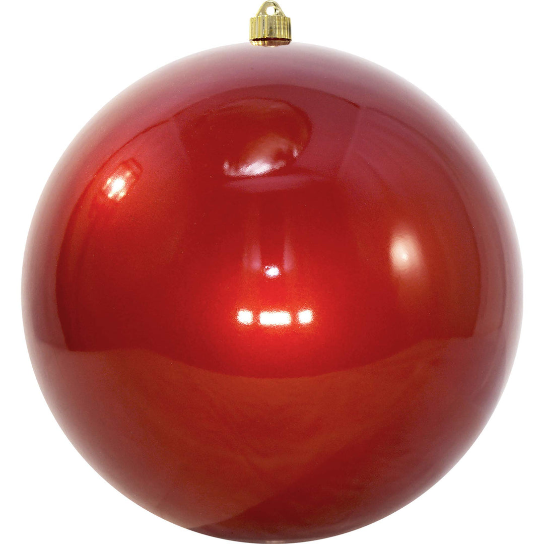 Christmas By Krebs 12" (300mm) Candy Red [1 Piece] Solid Commercial Grade Indoor and Outdoor Shatterproof Plastic, UV and Water Resistant Ball Ornament Decorations