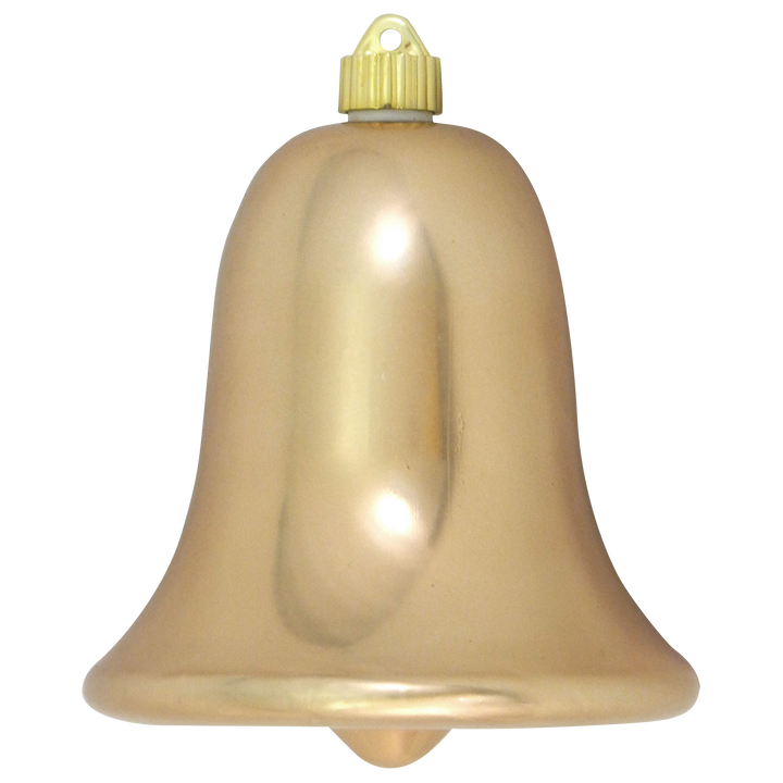 Christmas By Krebs 9" (230mm) Ornament, Commercial Grade Indoor Outdoor Shatterproof Plastic Water Resistant Bell Ornament (Gilded Gold)
