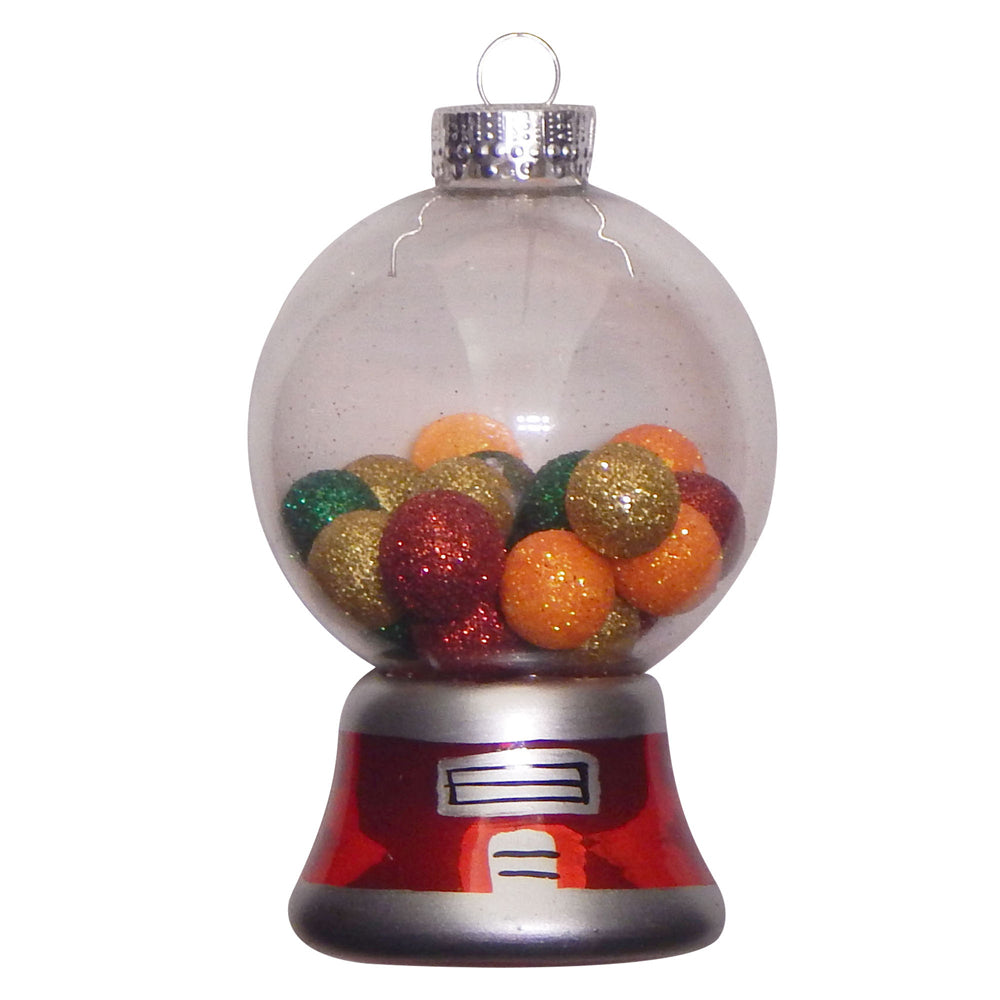 Christmas By Krebs Blown Glass  Collectible Tree Ornaments (Gumball Machine)