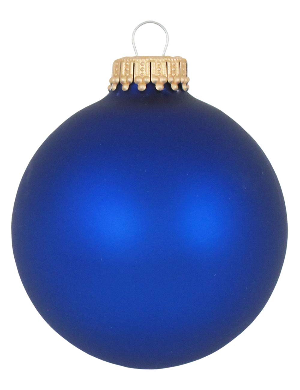 Glass Christmas Tree Ornaments - 67mm / 2.63" [8 Pieces] Designer Balls from Christmas By Krebs Seamless Hanging Holiday Decor (Velvet Royal Blue)