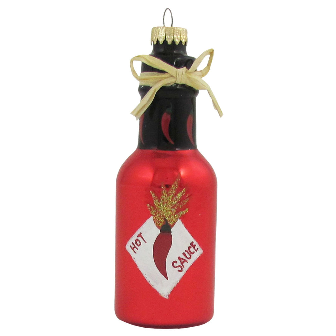 Christmas By Krebs Blown Glass  Collectible Tree Ornaments (4.5" Hot Sauce Bottle)