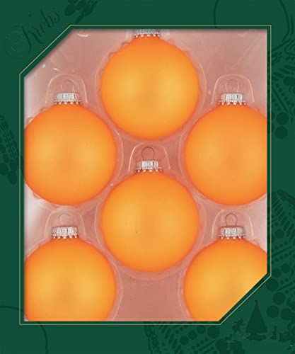 Glass Christmas Tree Ornaments - 67mm / 2.63" [6 Pieces] Designer Balls from Christmas By Krebs Seamless Hanging Holiday Decor (Outrageous Orange)