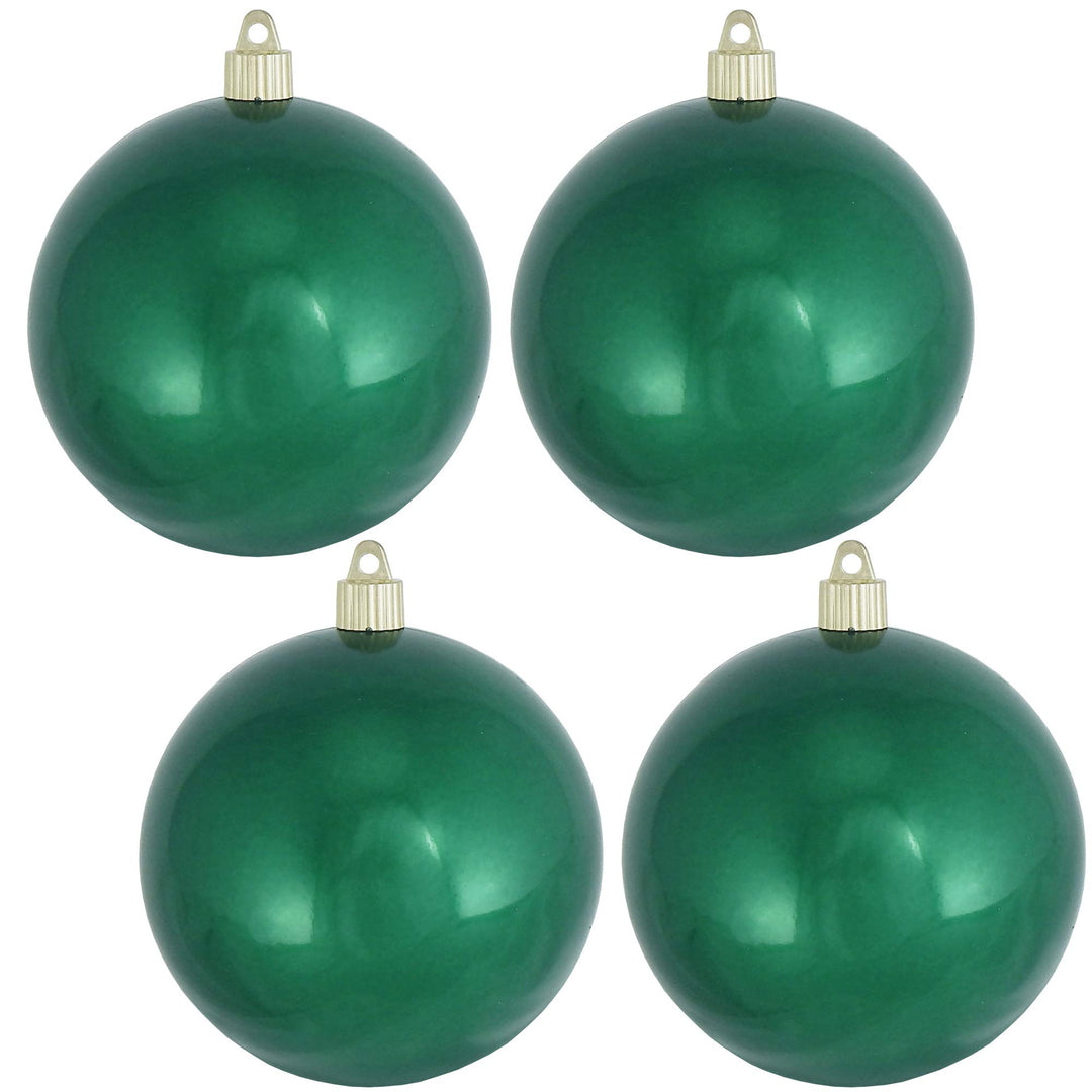 Christmas By Krebs 4 3/4" (120mm) Shiny Blarney Green [4 Pieces] Solid Commercial Grade Indoor and Outdoor Shatterproof Plastic, UV and Water Resistant Ball Ornament Decorations