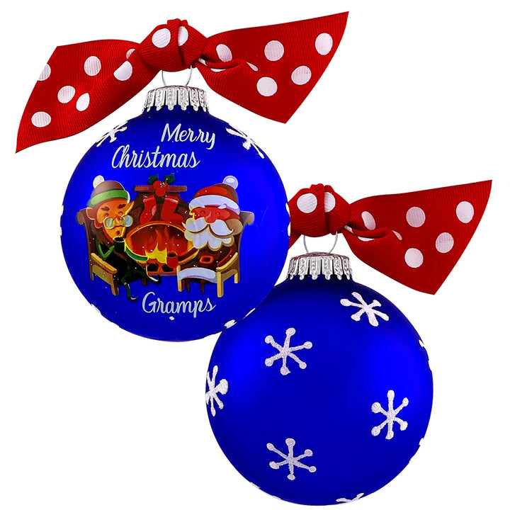 Christmas By Krebs 3 1/4" (80mm) Seamless Glass Ornament [1 Pieces], Decorated Designer Heirloom (Gramps)