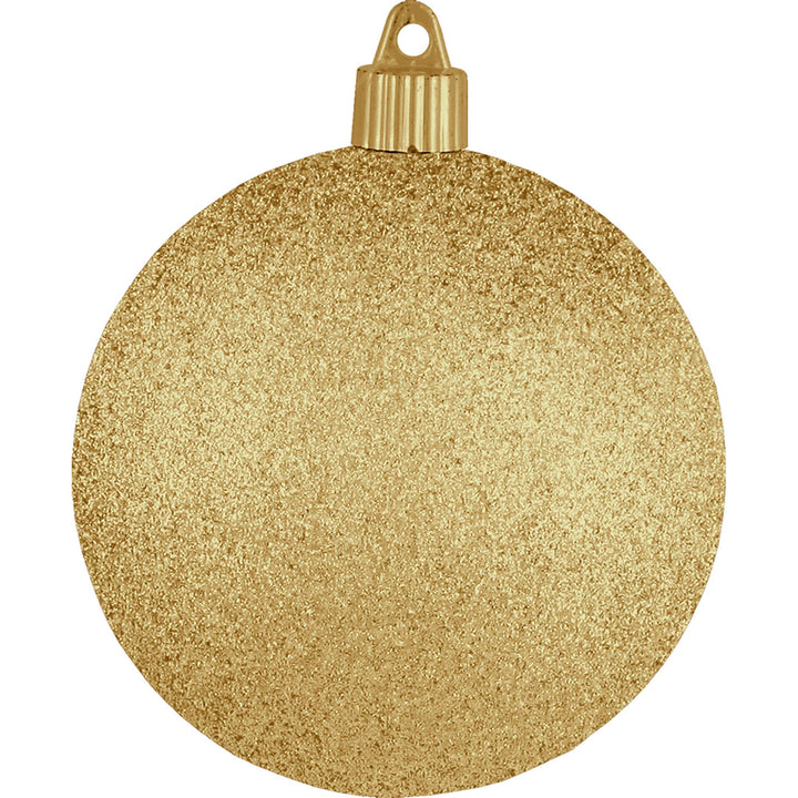 Christmas By Krebs 4" (100mm) Gold Glitter [4 Pieces] Solid Commercial Grade Indoor and Outdoor Shatterproof Plastic, Water Resistant Ball Ornament Decorations