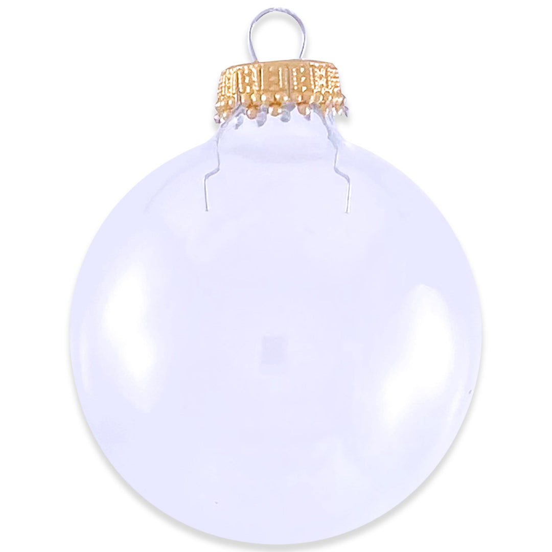 Crafting Seamless Glass Ball Ornaments for Holiday Decor (Clear with Gold Caps-48 Pieces, 4/Box, 12/Case, 3 1/4 inch (80mm))