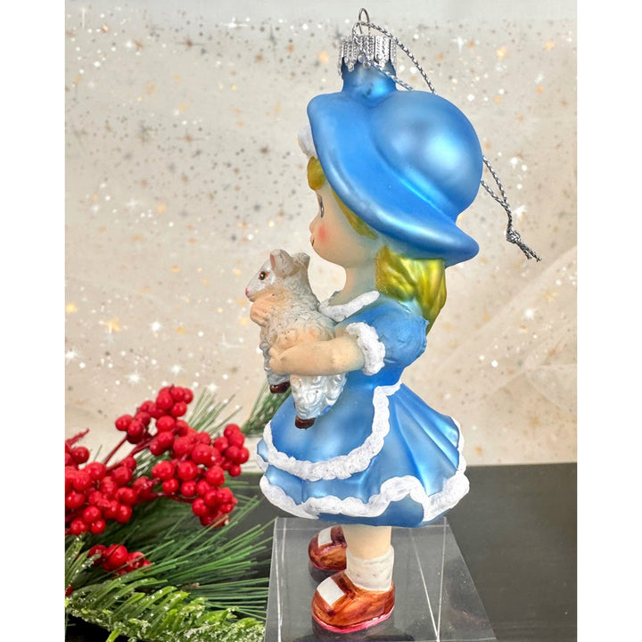 Christmas Tree Ornaments - Figurine Glass from Christmas By Krebs - Handcrafted Hanging Holiday Decor for Trees (5" Mary with Lamb)
