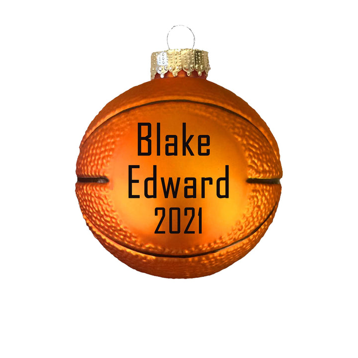 Personalized Basketball Glass Ornament Gift, Customize with Your Personal Message