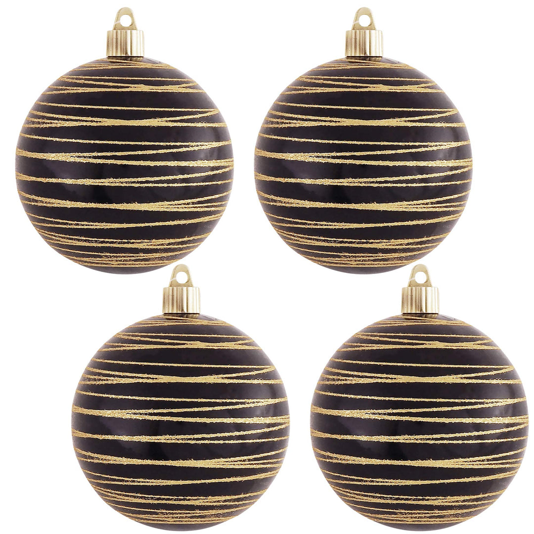 10) Christmas Halloween Black Orange Black Plastic Tree Ornaments