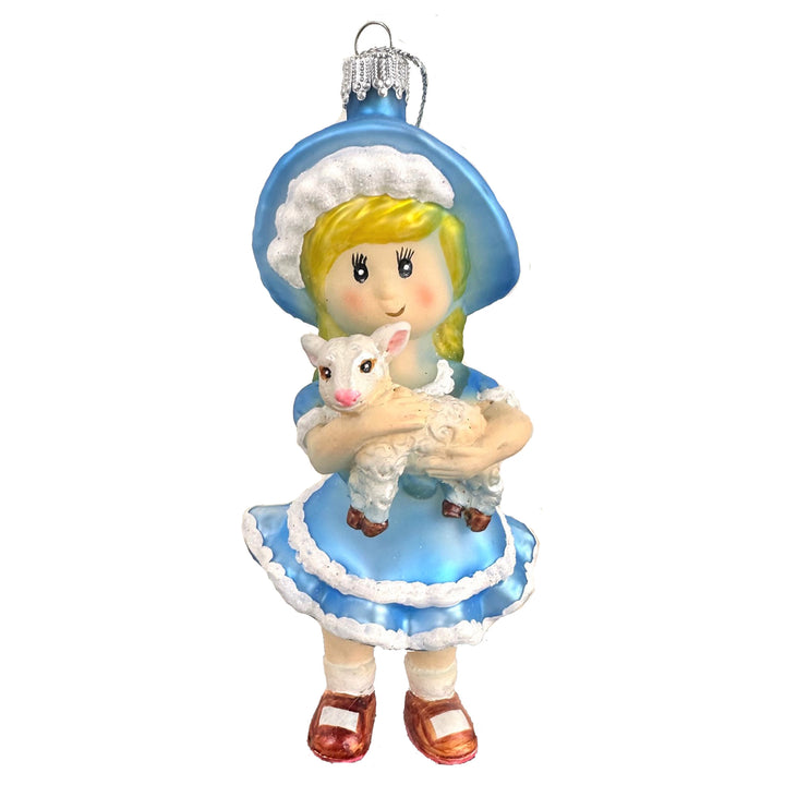 Christmas Tree Ornaments - Figurine Glass from Christmas By Krebs - Handcrafted Hanging Holiday Decor for Trees (5" Mary with Lamb)
