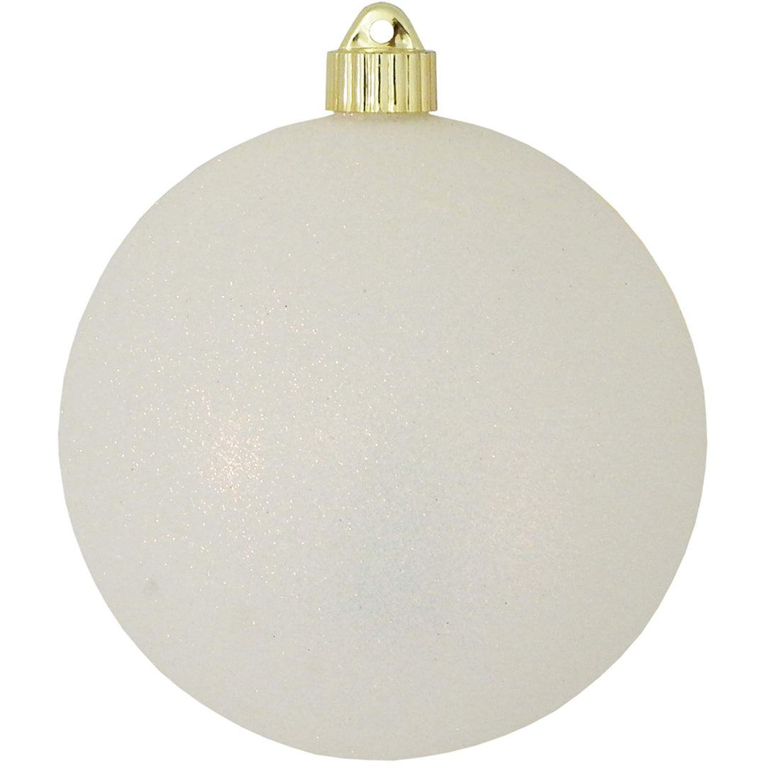 Christmas By Krebs 6" (150mm) Snowball White Glitter [2 Pieces] Solid Commercial Grade Indoor and Outdoor Shatterproof Plastic, Water Resistant Ball Ornament Decorations