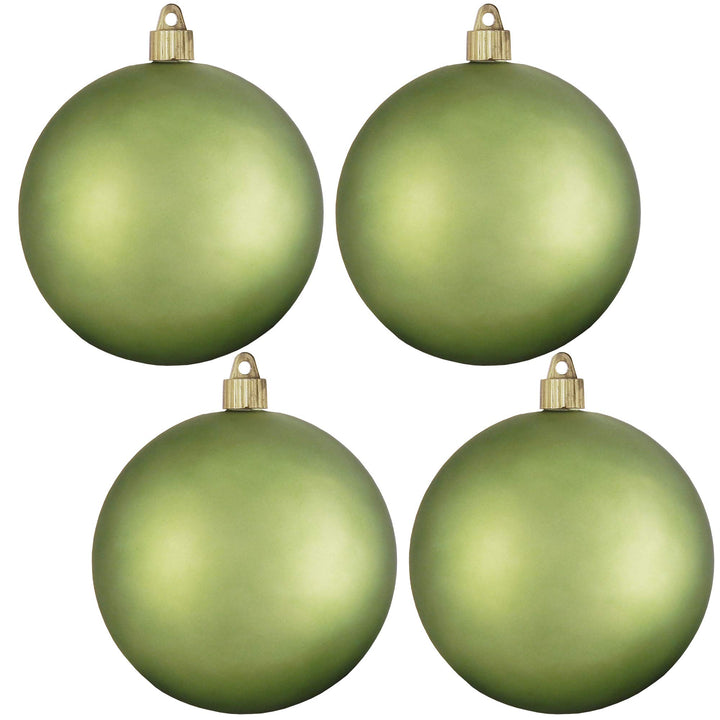 Christmas By Krebs 4 3/4" (120mm) Velvet Krypton Green [4 Pieces] Solid Commercial Grade Indoor and Outdoor Shatterproof Plastic, UV and Water Resistant Ball Ornament Decorations