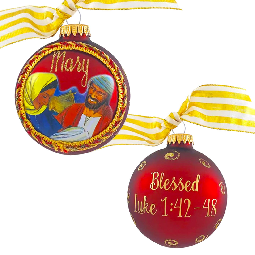 3 1/4" Collectable Bible Hero Glass Ornament Made in USA | Hugs Special Occasions Keepsake Gifts |  (Bible Hero Mary)