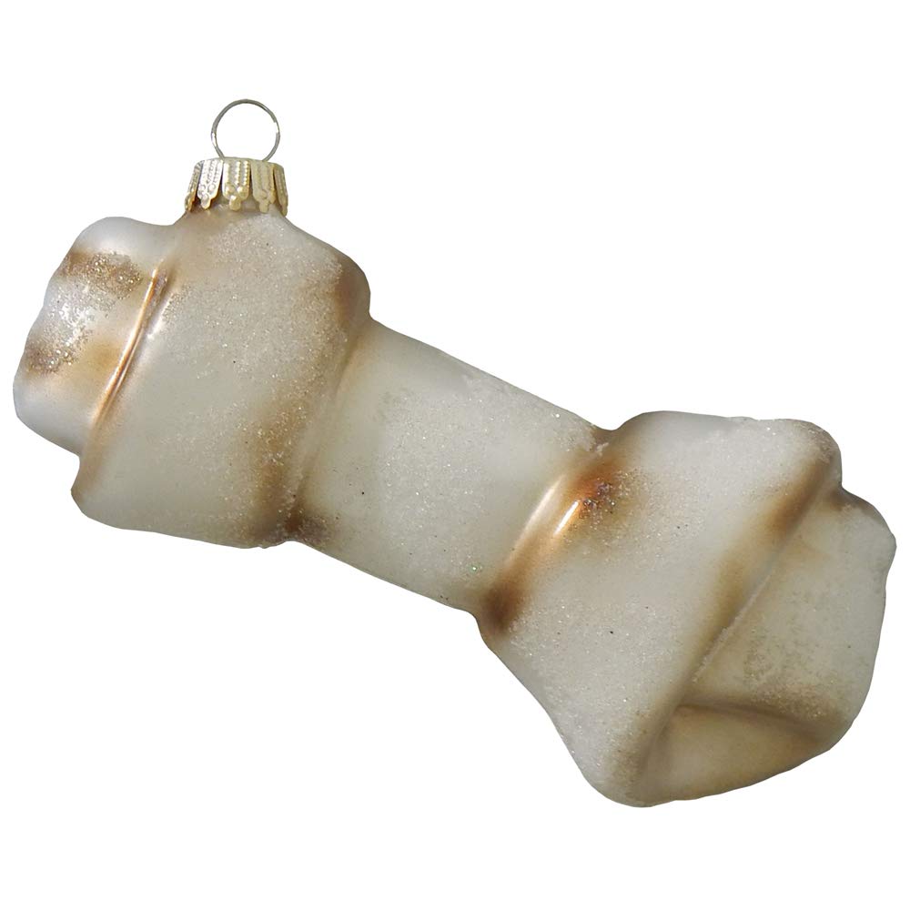 Christmas Tree Ornaments - Figurine Glass from Christmas By Krebs - Handcrafted Hanging Holiday Decor for Trees (4 3/4" Rawhide Bone)