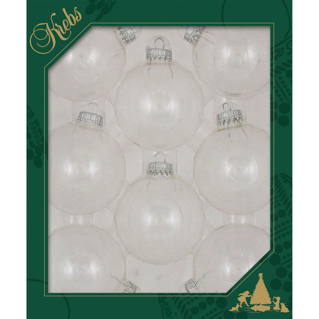 Glass Crafting Christmas Tree Ornaments - Designer DIY Balls from Christmas By Krebs (Clear with Silver Caps-8 Pieces, 2 5/8 inch (67mm))