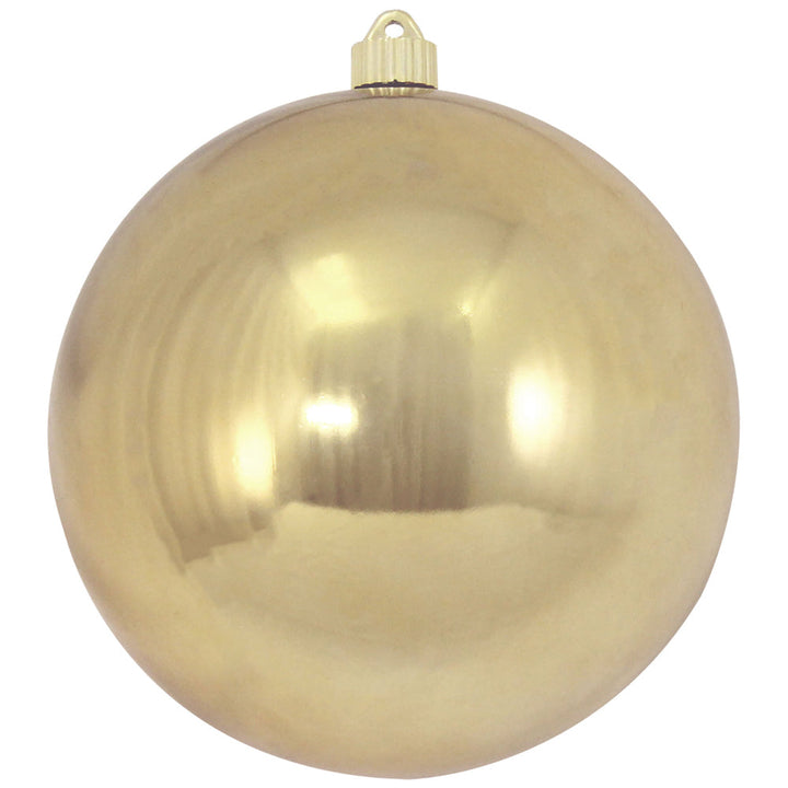 Christmas By Krebs 8" (200mm) Shiny Gilded Gold [1 Piece] Solid Commercial Grade Indoor and Outdoor Shatterproof Plastic, UV and Water Resistant Ball Ornament Decorations