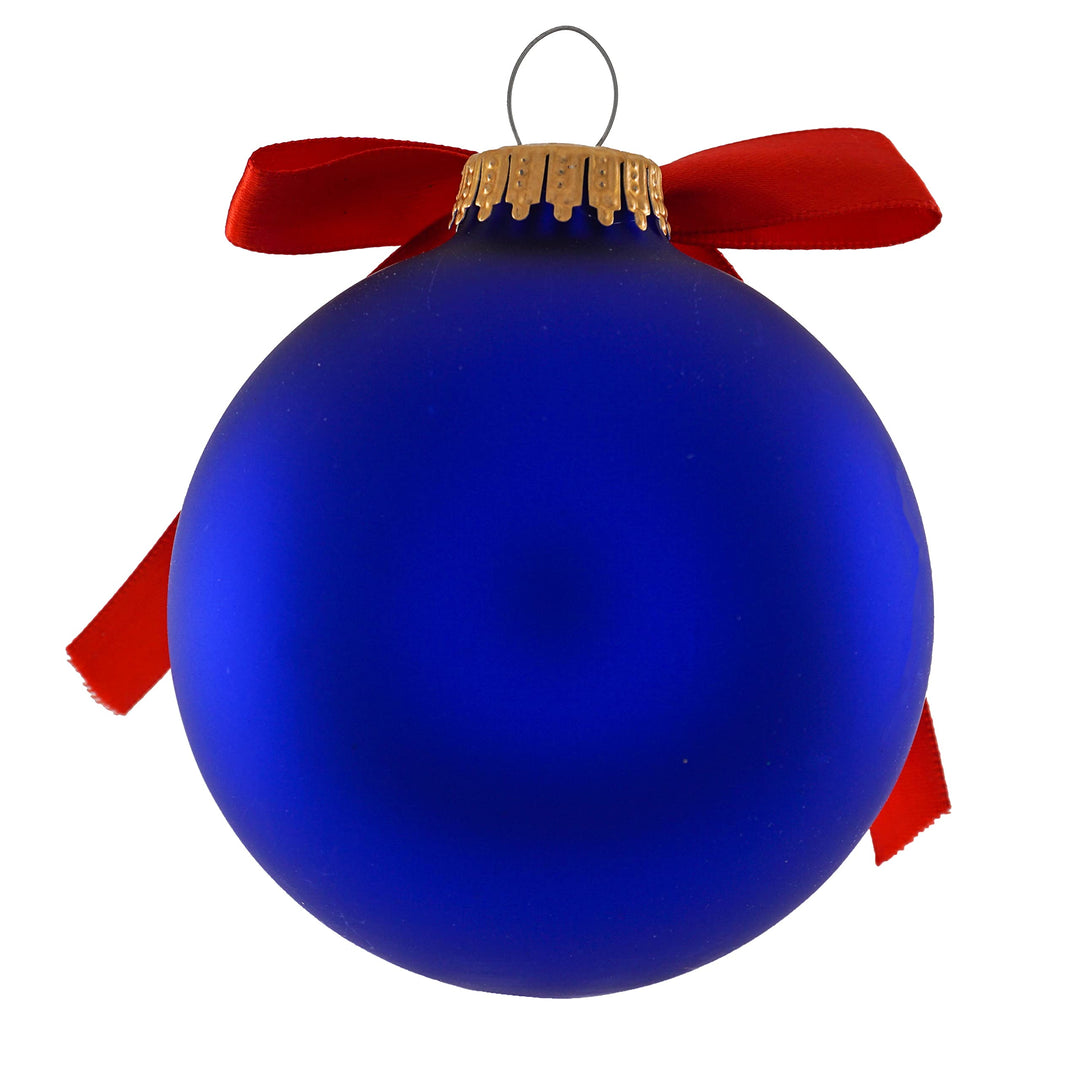 3 1/4" Blue Glass Ornament with Dad
