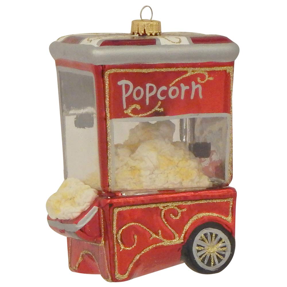 Christmas By Krebs Blown Glass  Collectible Tree Ornaments (3.5" Popcorn Machine)