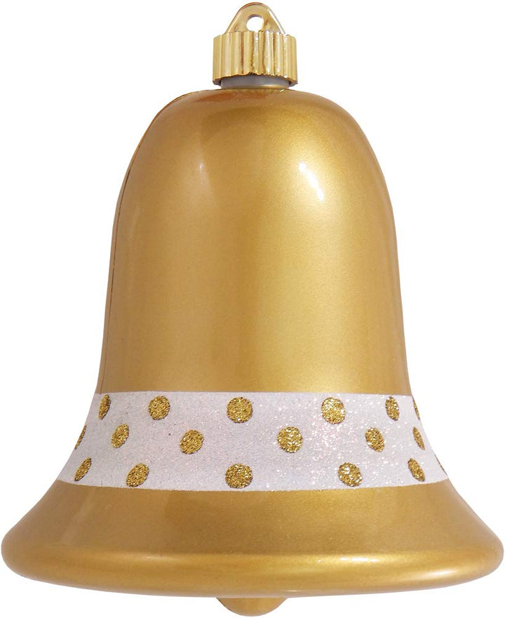 Christmas By Krebs 7" (180mm) Ornament, Commercial Grade Indoor Outdoor Shatterproof Plastic Water Resistant Bell Ornament
