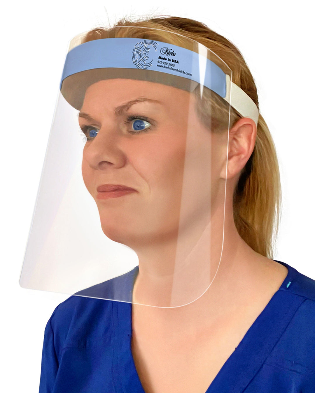 2-Pack Lightweight Safety Medical Face Shields - Anti-Fog, Anti-Static, Hypoallergenic (Ceil Blue)