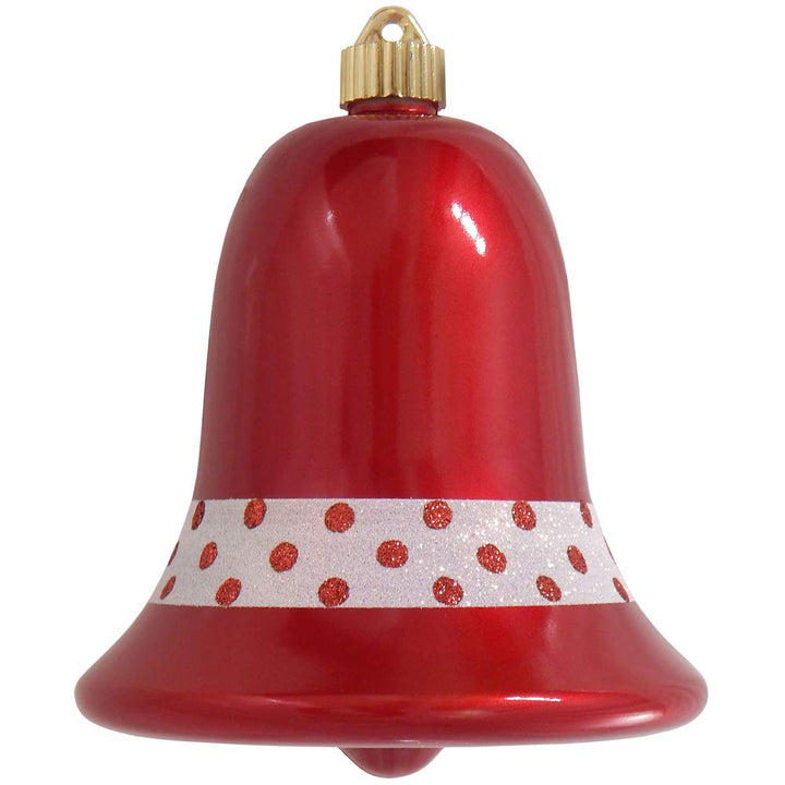 Christmas By Krebs 7" (180mm) Ornament, Commercial Grade Indoor Outdoor Shatterproof Plastic Water Resistant Bell Ornament