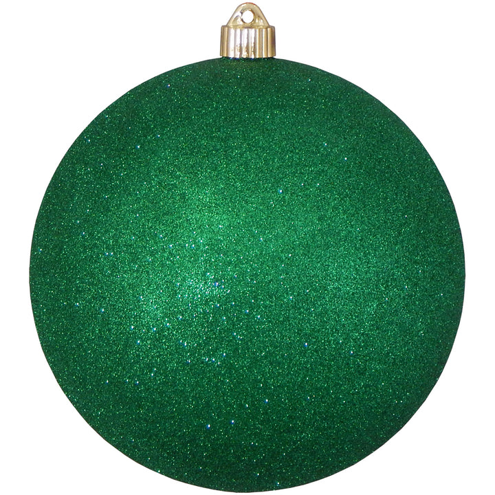 Christmas By Krebs 8" (200mm) Emerald Green Glitter [1 Piece] Solid Commercial Grade Indoor and Outdoor Shatterproof Plastic, Water Resistant Ball Ornament Decorations