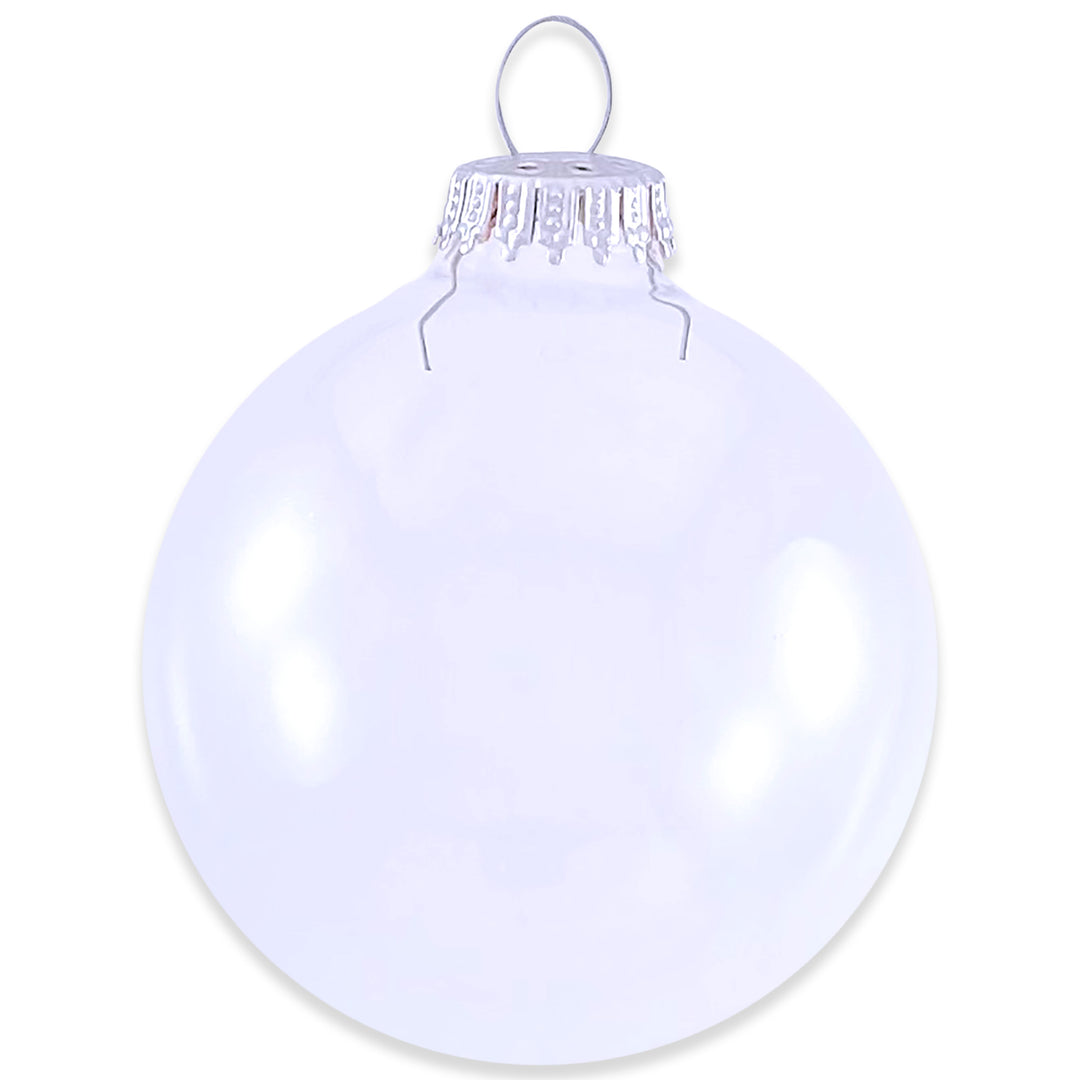 Crafting Seamless Glass Ball Ornaments for Holiday Decor (Clear with Silver Caps-48 Pieces, 4/Box, 12/Case, 3 1/4 inch (80mm))