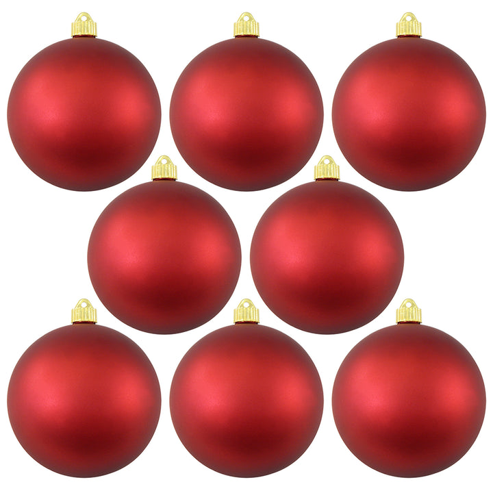 Christmas By Krebs 3 1/4" (80mm) Red Alert [8 Pieces] Solid Commercial Grade Indoor and Outdoor Shatterproof Plastic, UV and Water Resistant Ball Ornament Decorations