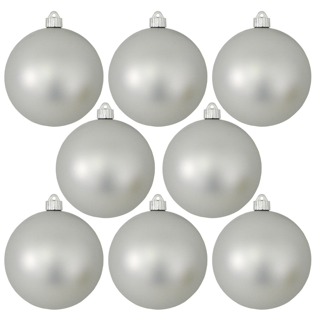 Christmas By Krebs 3 1/4" (80mm) Dove Gray Silver [8 Pieces] Solid Commercial Grade Indoor and Outdoor Shatterproof Plastic, UV and Water Resistant Ball Ornament Decorations