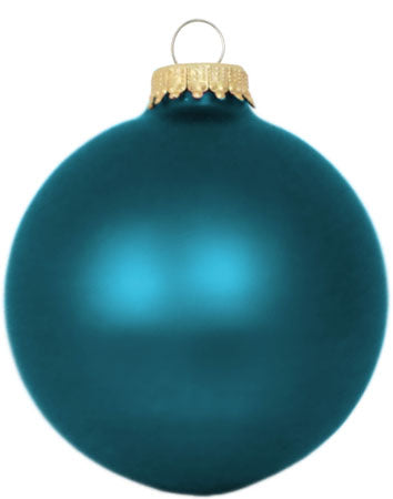 Glass Christmas Tree Ornaments - 67mm / 2.63" [8 Pieces] Designer Balls from Christmas By Krebs Seamless Hanging Holiday Decor (Velvet Turquoise Bliss)