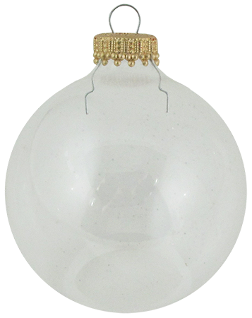 Crafting Seamless Glass Ball Ornaments for Holiday Decor (Clear with Gold Caps-96 Pieces, 8/Box, 12/Case, 2 5/8 inch (67mm))