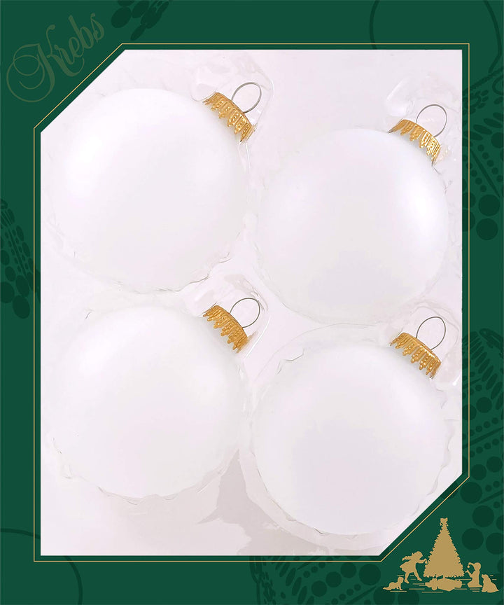 3 1/4" (80mm) Designer Seamless Glass Ball Christmas Ornaments. 4 Pack. Made in the USA.