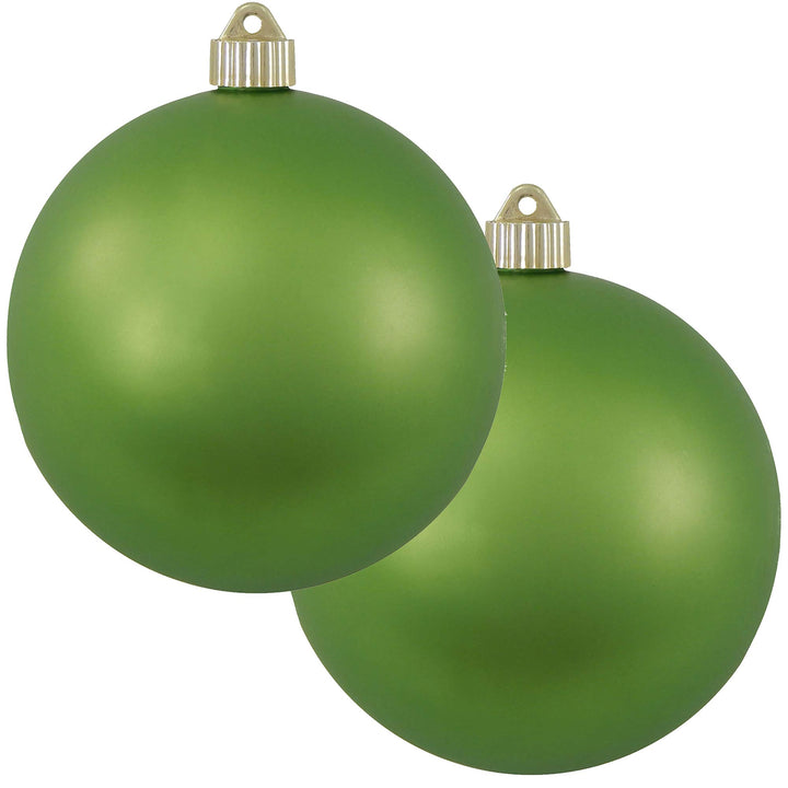 Christmas By Krebs 6" (150mm) Velvet Krypton Green [2 Pieces] Solid Commercial Grade Indoor and Outdoor Shatterproof Plastic, UV and Water Resistant Ball Ornament Decorations