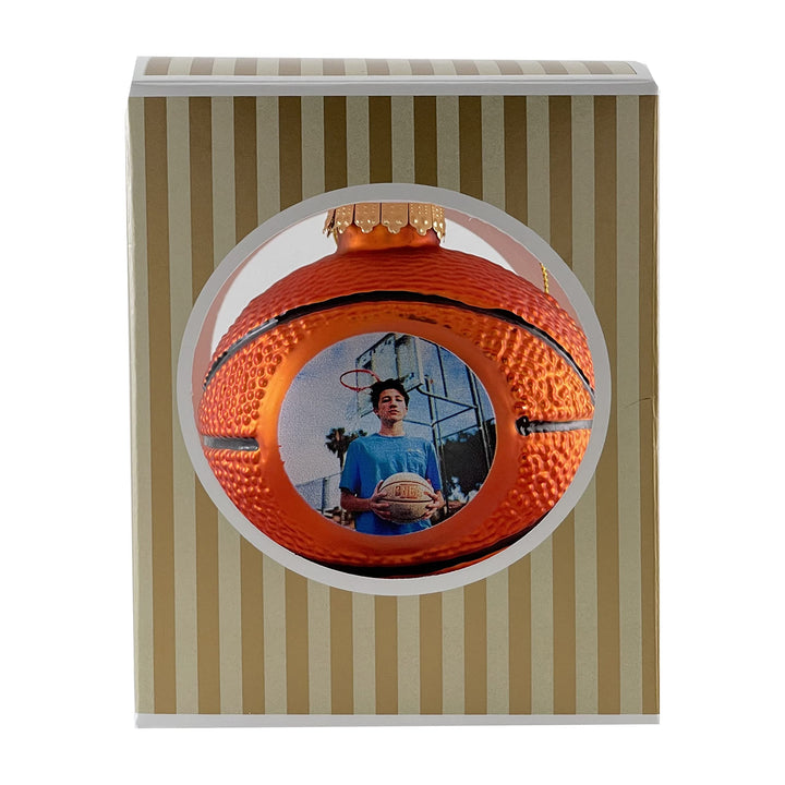 Personalized Basketball Glass Ornament Gift, Customize with Your Personal Message